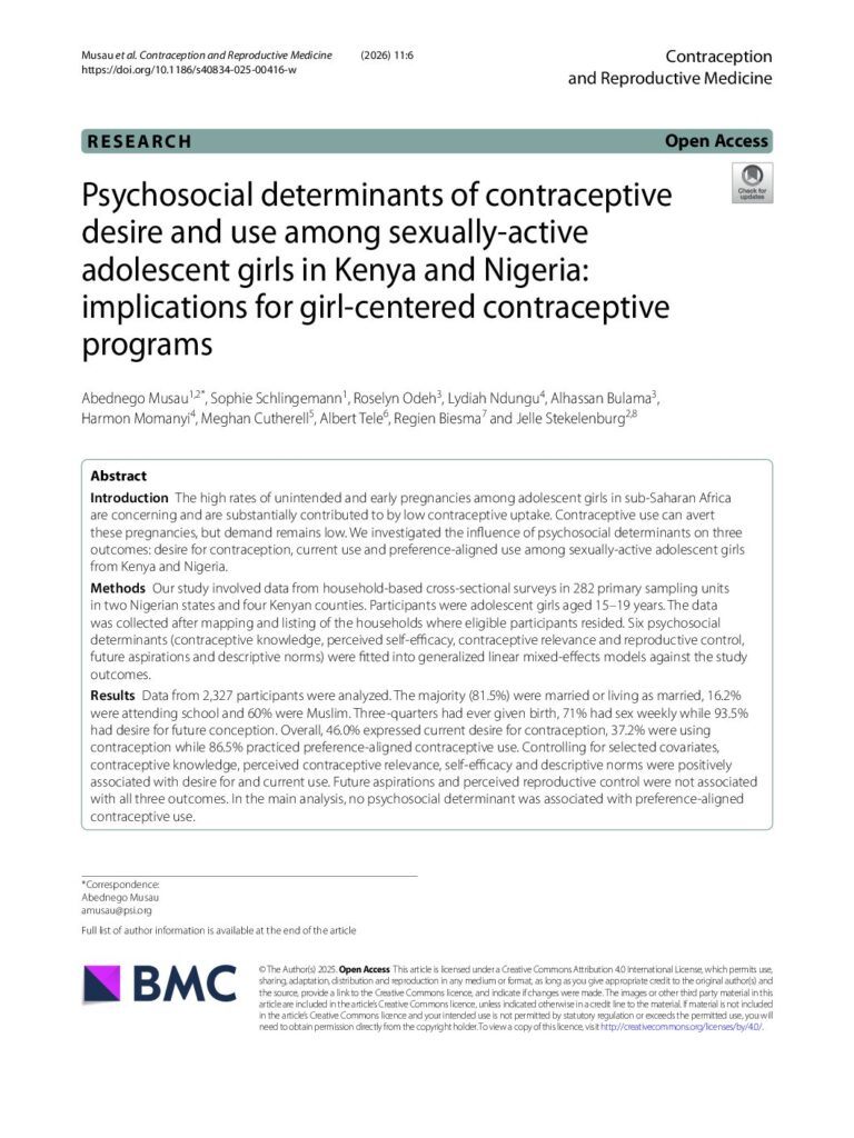 Psychosocial determinants of contraceptive desire and use 1 pdf