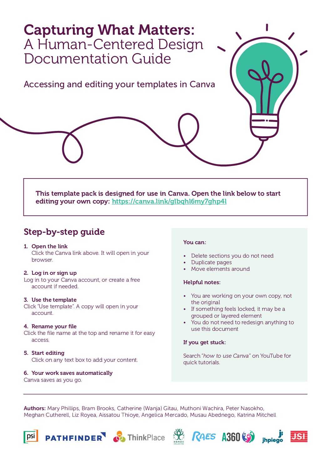 Canva Templates_Capturing What Matters. A Human-Centered Design Documentation Guide